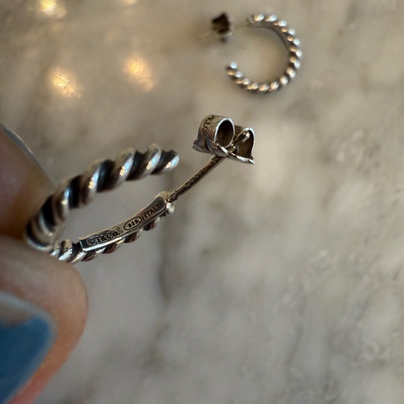 Tiffany&Co Silver Twisted Hoop Earrings - Picture 3 of 3
